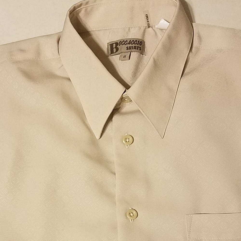 BOCCACCIO Mens Short Sleeve Casual Dress Shirt S